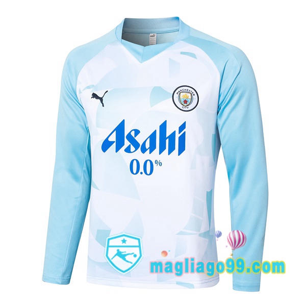 Magliago - Passione Maglie Thai Affidabili Basso Costo Online Shop | Felpa Calcio Manchester City Bianco Blu 2024/2025