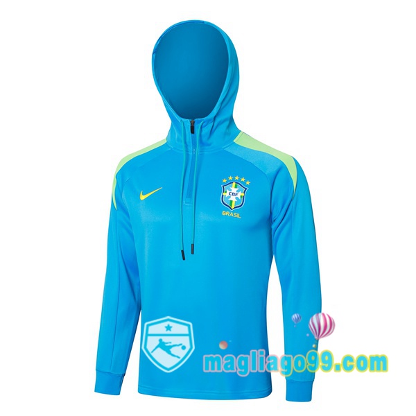 Magliago - Passione Maglie Thai Affidabili Basso Costo Online Shop | Felpa con cappuccio Brasile Blu 2024/2025