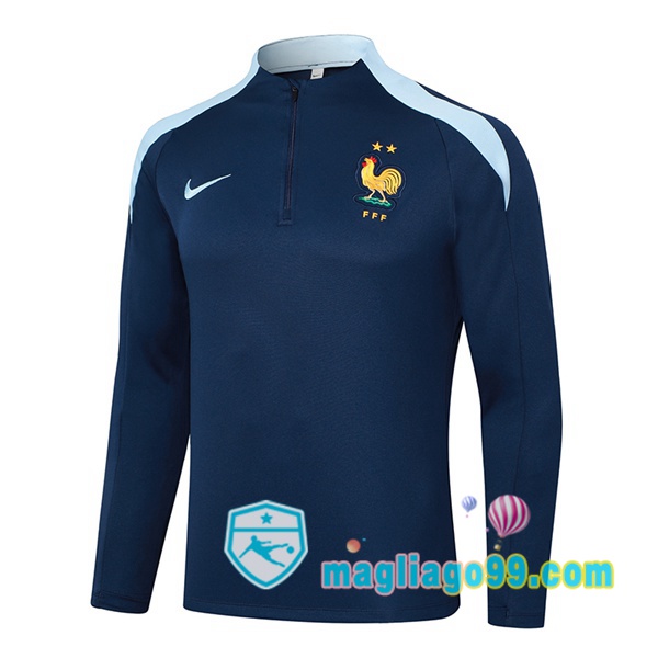 Magliago - Passione Maglie Thai Affidabili Basso Costo Online Shop | Felpa Calcio Francia Blu Royal 2024/2025