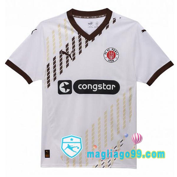 Magliago - Passione Maglie Thai Affidabili Basso Costo Online Shop | Maglia FC St. Pauli Seconda Bianco 2024/2025