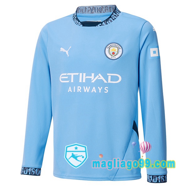 Magliago - Passione Maglie Thai Affidabili Basso Costo Online Shop | Maglia Manchester City Prima Maniche Lunghe Blu 2024/2025