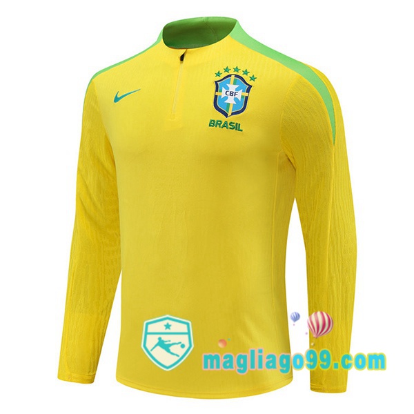 Magliago - Passione Maglie Thai Affidabili Basso Costo Online Shop | Felpa Calcio Brasile Giallo 2024/2025
