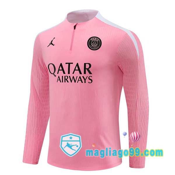 Magliago - Passione Maglie Thai Affidabili Basso Costo Online Shop | Felpa Calcio JORDAN Paris PSG Rosa 2024/2025
