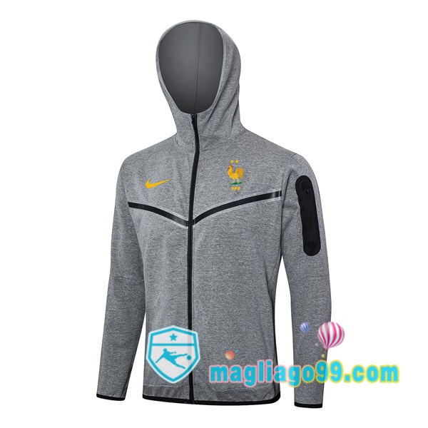 Magliago - Passione Maglie Thai Affidabili Basso Costo Online Shop | Felpa con cappuccio Francia Grigio 2024/2025