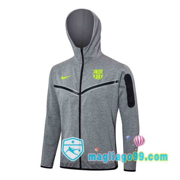 Magliago - Passione Maglie Thai Affidabili Basso Costo Online Shop | Felpa con cappuccio FC Barcellona Grigio 2024/2025
