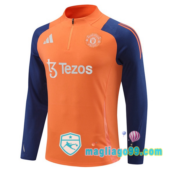 Magliago - Passione Maglie Thai Affidabili Basso Costo Online Shop | Felpa Calcio Manchester United Arancione 2024/2025