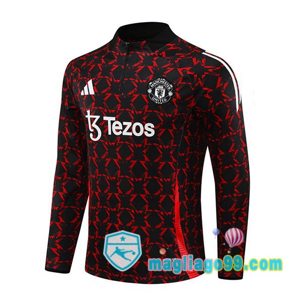 Magliago - Passione Maglie Thai Affidabili Basso Costo Online Shop | Felpa Calcio Manchester United Nero Rosso 2024/2025