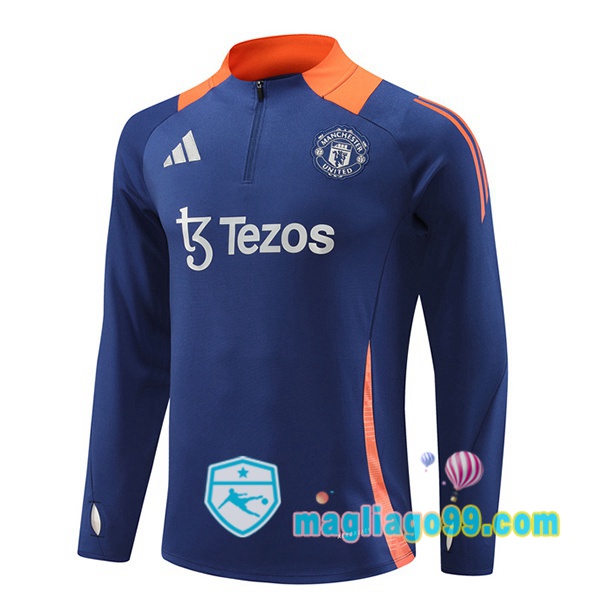 Magliago - Passione Maglie Thai Affidabili Basso Costo Online Shop | Felpa Calcio Manchester United Blu Royal 2024/2025