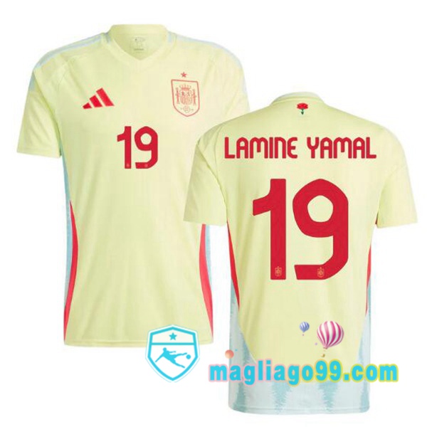 Nazionale Maglia Calcio Spagna (LAMINE YAMAL 19) Seconda Giallo 2024/2025