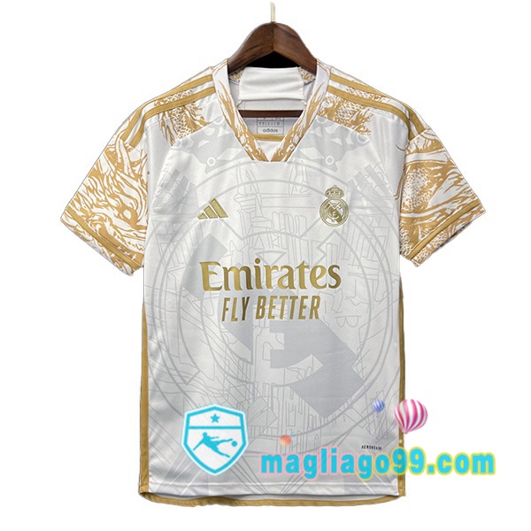 Magliago - Passione Maglie Thai Affidabili Basso Costo Online Shop | Maglia Real Madrid Edizione Speciale Bianco Giallo 2024/2025