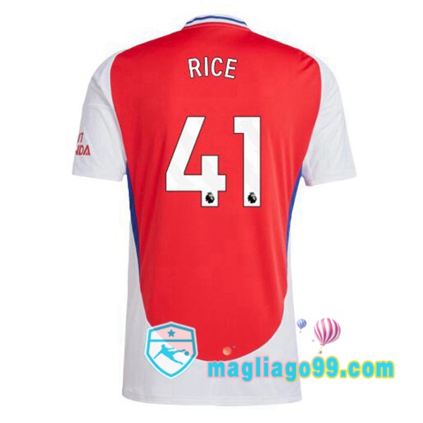 Magliago - Passione Maglie Thai Affidabili Basso Costo Online Shop | Maglia Arsenal (RICE 41) Prima Rosso Bianco 2024/2025