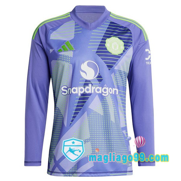Magliago - Passione Maglie Thai Affidabili Basso Costo Online Shop | Maglia Manchester United Portiere Maniche Lunghe Porpora 2024/2025