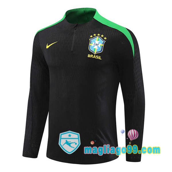 Magliago - Passione Maglie Thai Affidabili Basso Costo Online Shop | Felpa Calcio Brasile Nero 2024/2025