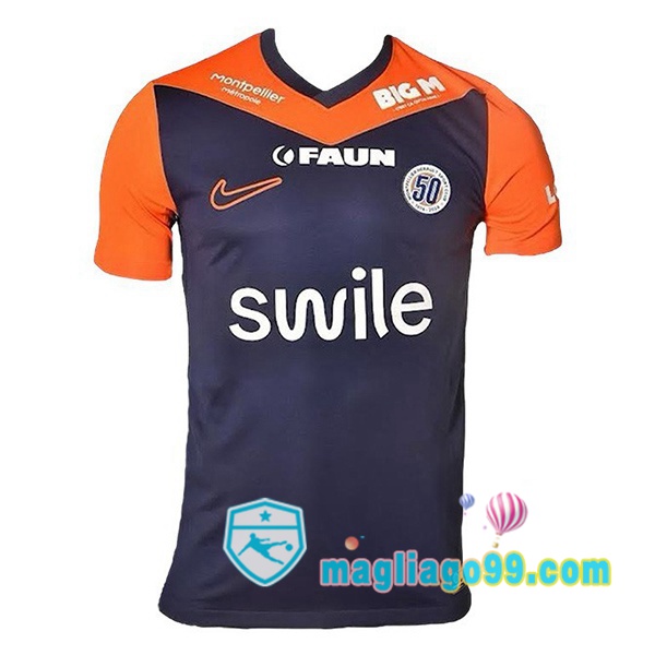 Magliago - Passione Maglie Thai Affidabili Basso Costo Online Shop | Maglia Montpellier HSC Prima Blu Arancione 2024/2025