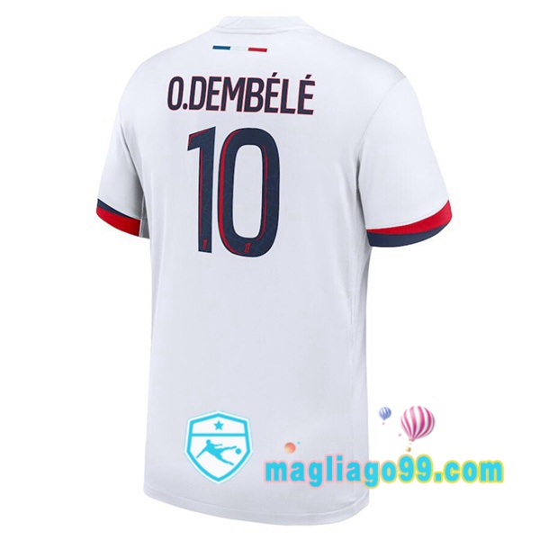 Magliago - Passione Maglie Thai Affidabili Basso Costo Online Shop | Maglia Paris PSG (O.Dembélé 10) Seconda Bianco 2024/2025