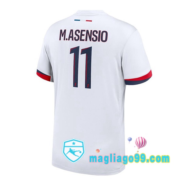 Magliago - Passione Maglie Thai Affidabili Basso Costo Online Shop | Maglia Paris PSG (M.Asensio 11) Seconda Bianco 2024/2025
