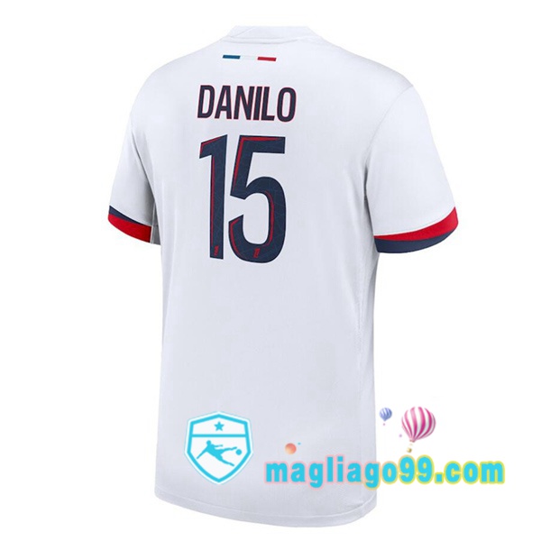 Magliago - Passione Maglie Thai Affidabili Basso Costo Online Shop | Maglia Paris PSG (Danilo 15) Seconda Bianco 2024/2025