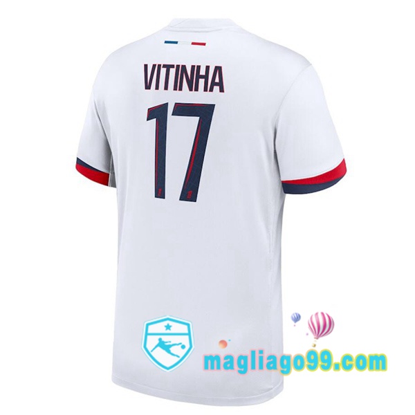 Magliago - Passione Maglie Thai Affidabili Basso Costo Online Shop | Maglia Paris PSG (Vitinha 17) Seconda Bianco 2024/2025