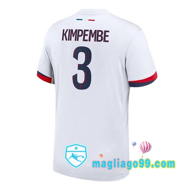 Magliago - Passione Maglie Thai Affidabili Basso Costo Online Shop | Maglia Paris PSG (Kimpembe 3) Seconda Bianco 2024/2025
