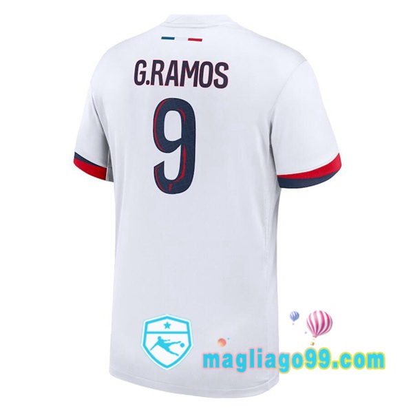Magliago - Passione Maglie Thai Affidabili Basso Costo Online Shop | Maglia Paris PSG (G.Ramos 9) Seconda Bianco 2024/2025
