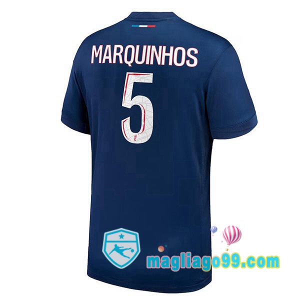 Magliago - Passione Maglie Thai Affidabili Basso Costo Online Shop | Maglia Paris PSG (Marquinhos 5) Prima Blu Royal 2024/2025
