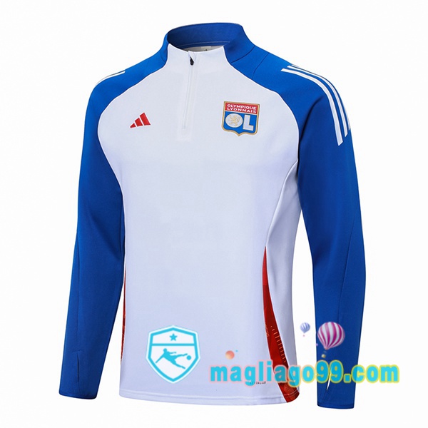 Magliago - Passione Maglie Thai Affidabili Basso Costo Online Shop | Felpa Calcio Lyon OL Bianco Blu 2024/2025