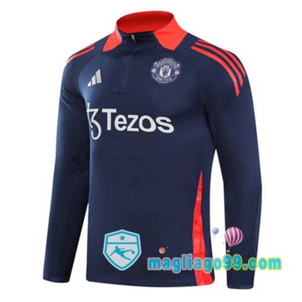 Magliago - Passione Maglie Thai Affidabili Basso Costo Online Shop | Felpa Calcio Manchester United Blu Royal 2024/2025