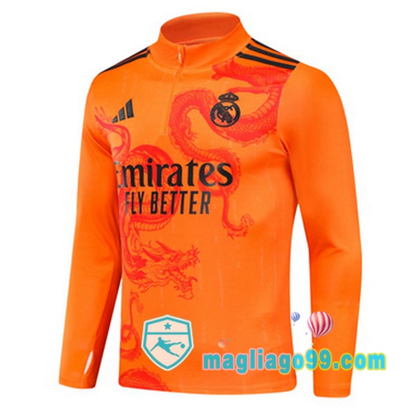 Magliago - Passione Maglie Thai Affidabili Basso Costo Online Shop | Felpa Calcio Real Madrid Arancione 2024/2025
