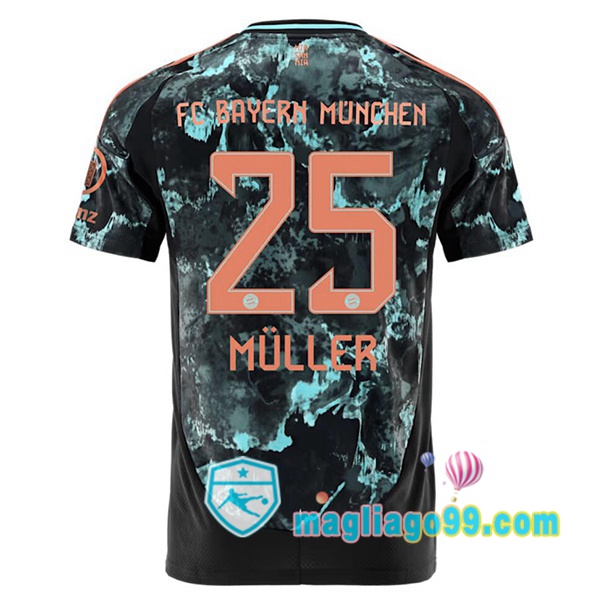Magliago - Passione Maglie Thai Affidabili Basso Costo Online Shop | Maglia Bayern Monaco (Müller 25) Seconda Nero 2024/2025