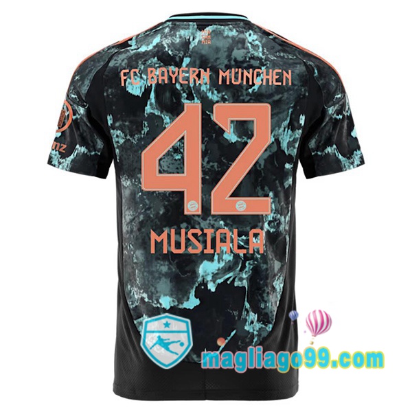 Magliago - Passione Maglie Thai Affidabili Basso Costo Online Shop | Maglia Bayern Monaco (Musiala 42) Seconda Nero 2024/2025