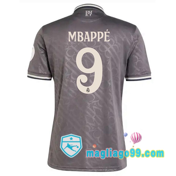 Magliago - Passione Maglie Thai Affidabili Basso Costo Online Shop | Maglia Real Madrid (Mbappé 9) Terza Grigio 2024/2025