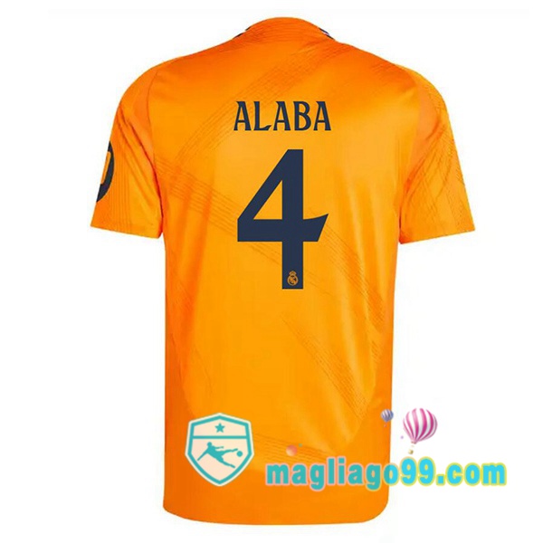 Magliago - Passione Maglie Thai Affidabili Basso Costo Online Shop | Maglia Real Madrid (Alaba 4) Seconda Arancione 2024/2025