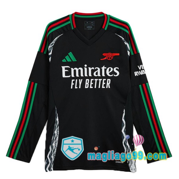 Magliago - Passione Maglie Thai Affidabili Basso Costo Online Shop | Maglia Arsenal Seconda Maniche Lunghe Nero 2024/2025