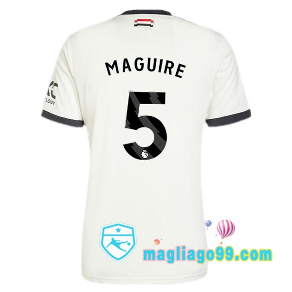 Magliago - Passione Maglie Thai Affidabili Basso Costo Online Shop | Maglia Manchester United (Maguire 5) Terza Bianco 2024/2025