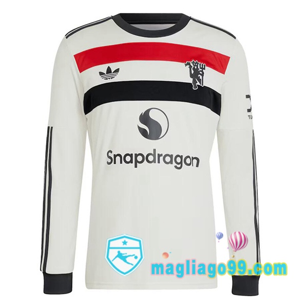 Magliago - Passione Maglie Thai Affidabili Basso Costo Online Shop | Maglia Manchester United Terza Maniche Lunghe Bianco 2024/2025