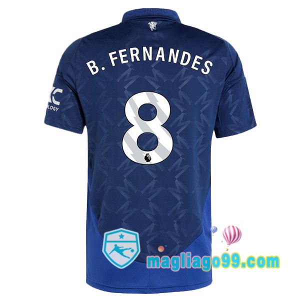 Magliago - Passione Maglie Thai Affidabili Basso Costo Online Shop | Maglia Manchester United (B.Fernandes 8) Seconda Blu 2024/2025