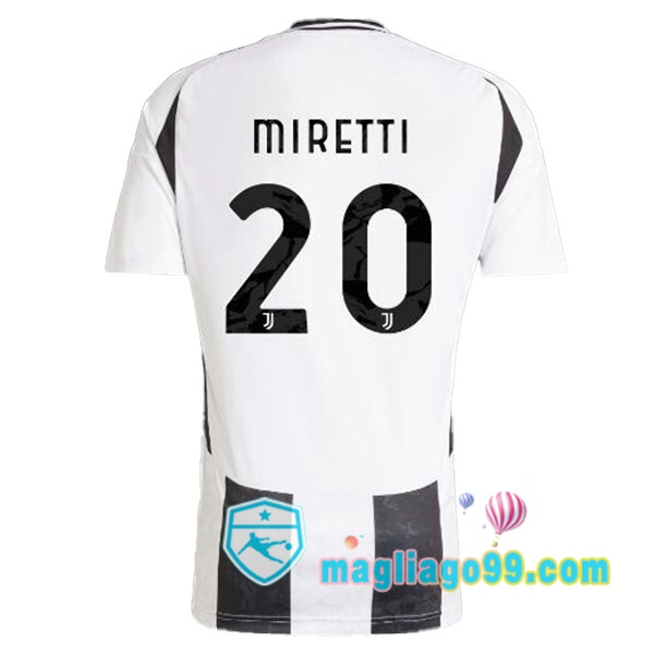 Magliago - Passione Maglie Thai Affidabili Basso Costo Online Shop | Maglia Juventus (MIRETTI 20) Prima Nero Bianco 2024/2025