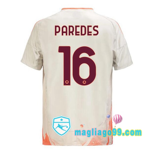 Magliago - Passione Maglie Thai Affidabili Basso Costo Online Shop | Maglia AS Roma (PAREDES 16) Seconda Bianco 2024/2025
