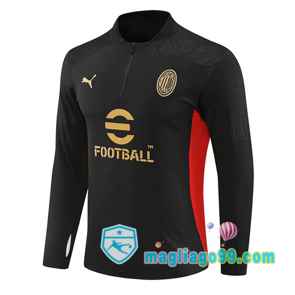 Magliago - Passione Maglie Thai Affidabili Basso Costo Online Shop | Felpa Calcio AC Milan Nero 2024/2025