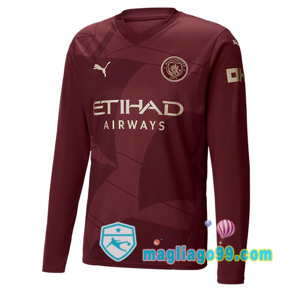 Magliago - Passione Maglie Thai Affidabili Basso Costo Online Shop | Maglia Manchester City Terza Maniche Lunghe Marrone 2024/2025