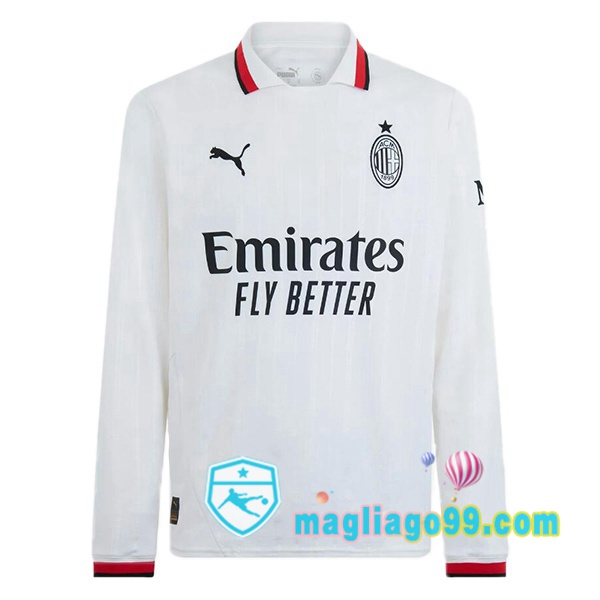 Magliago - Passione Maglie Thai Affidabili Basso Costo Online Shop | Maglia AC Milan Seconda Maniche Lunghe Bianco 2024/2025
