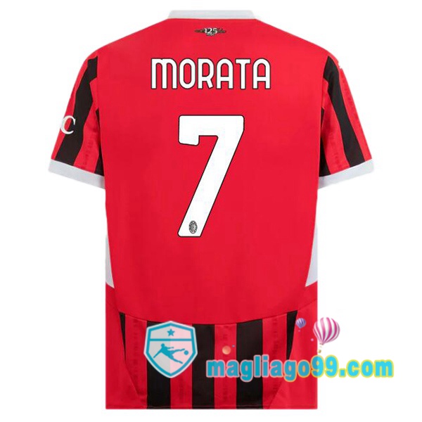 Magliago - Passione Maglie Thai Affidabili Basso Costo Online Shop | Maglia AC Milan (Morata 7) Prima Rosso Nero 2024/2025