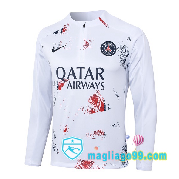 Magliago - Passione Maglie Thai Affidabili Basso Costo Online Shop | Felpa Calcio Paris PSG Bianco 2024/2025