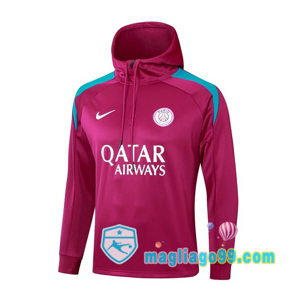 Magliago - Passione Maglie Thai Affidabili Basso Costo Online Shop | Felpa con cappuccio Paris PSG Rosso 2024/2025