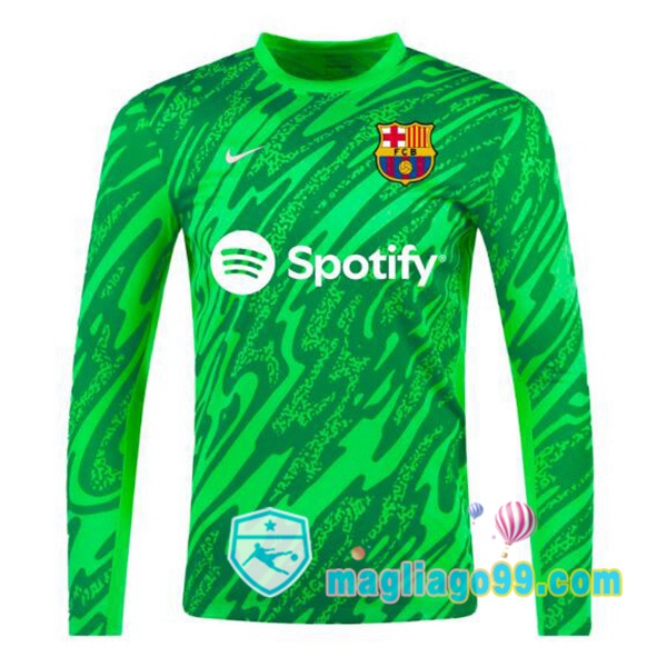 Magliago - Passione Maglie Thai Affidabili Basso Costo Online Shop | Maglia FC Barcellona Portiere Maniche Lunghe Spotify Verde 2024/2025