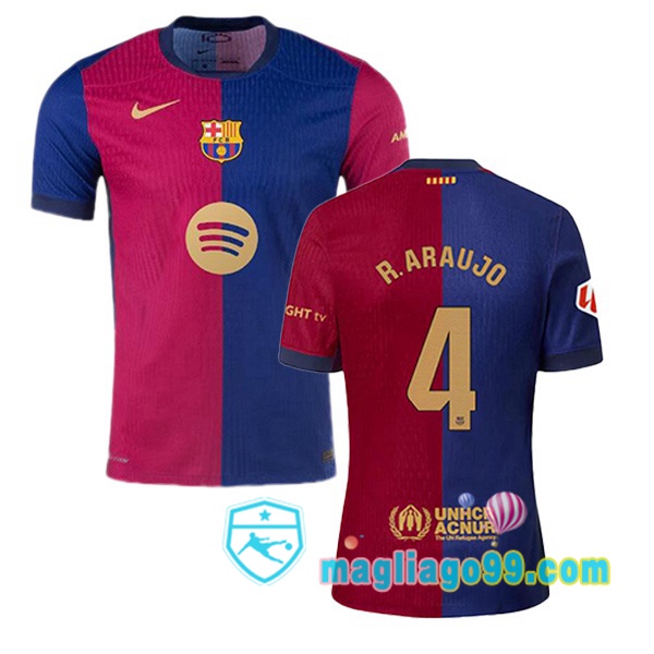 Magliago - Passione Maglie Thai Affidabili Basso Costo Online Shop | Maglia FC Barcellona (R. ARAUJO 4) Prima Blu Rosso 2024/2025