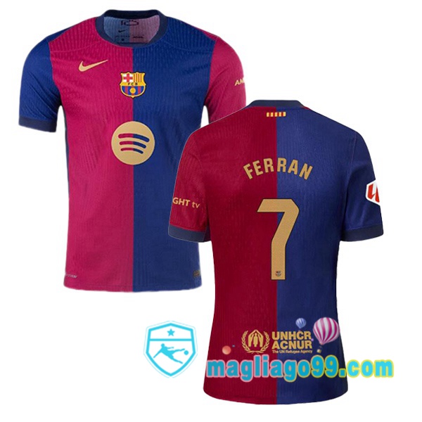 Magliago - Passione Maglie Thai Affidabili Basso Costo Online Shop | Maglia FC Barcellona (FERRAN 7) Prima Blu Rosso 2024/2025