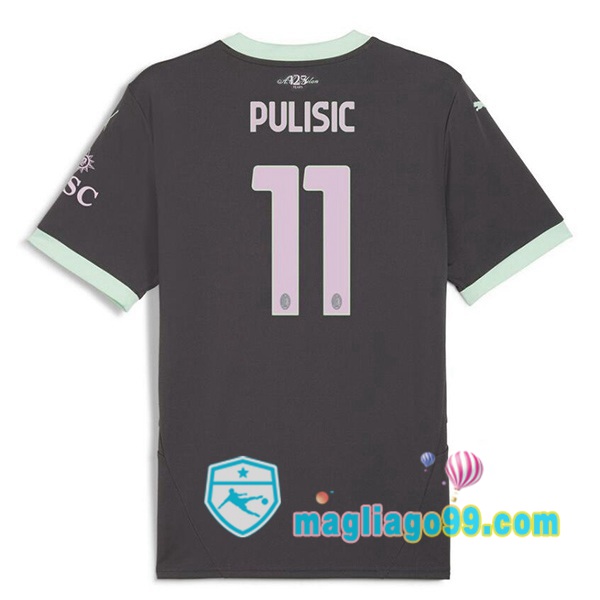 Magliago - Passione Maglie Thai Affidabili Basso Costo Online Shop | Maglia AC Milan (Pulisic 11) Terza Nero 2024/2025