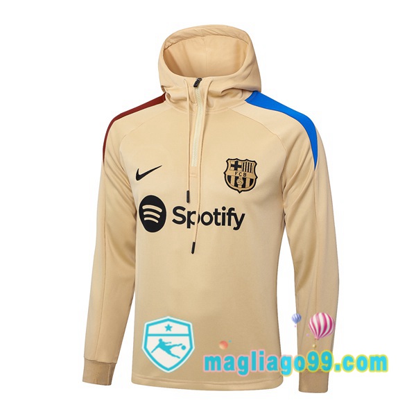 Magliago - Passione Maglie Thai Affidabili Basso Costo Online Shop | Felpa con cappuccio FC Barcellona Giallo 2024/2025