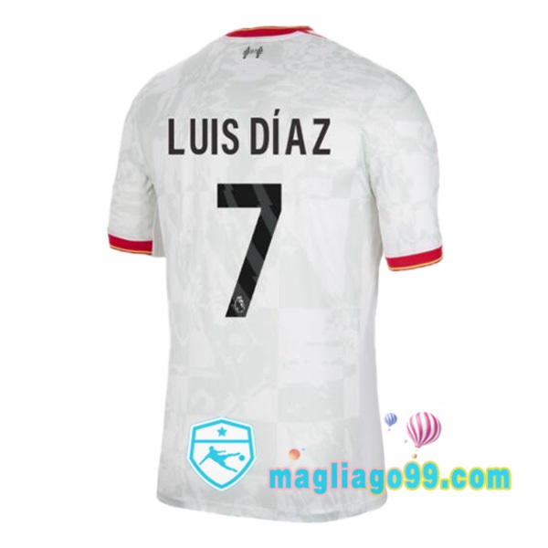 Magliago - Passione Maglie Thai Affidabili Basso Costo Online Shop | Maglia FC Liverpool (LUIS DÍAZ 7) Terza Bianco 2024/2025